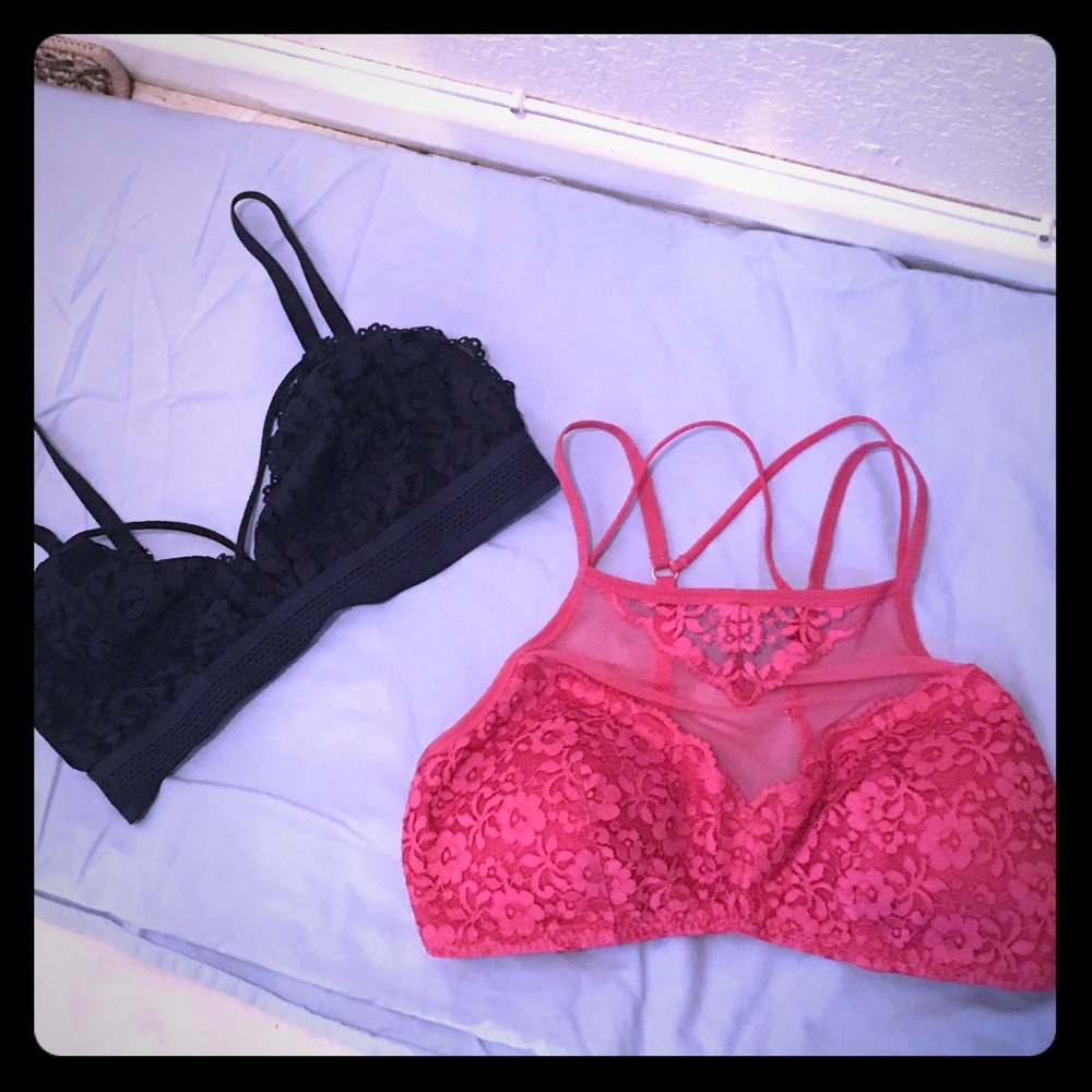Never worn Xhiliration bralettes.